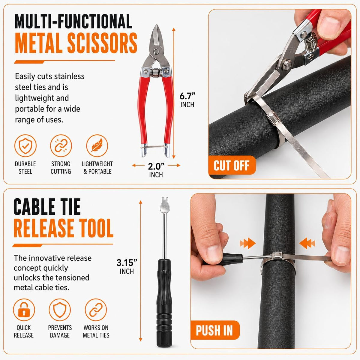 Kit Profesional de Bridas de Acero Inoxidable