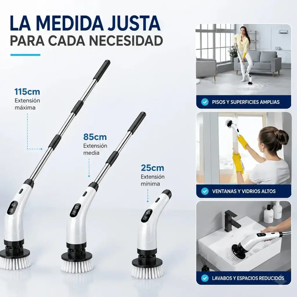 Cepillo Electrico Limpieza 9 En 1 Multiusos Usb Hogar Auto