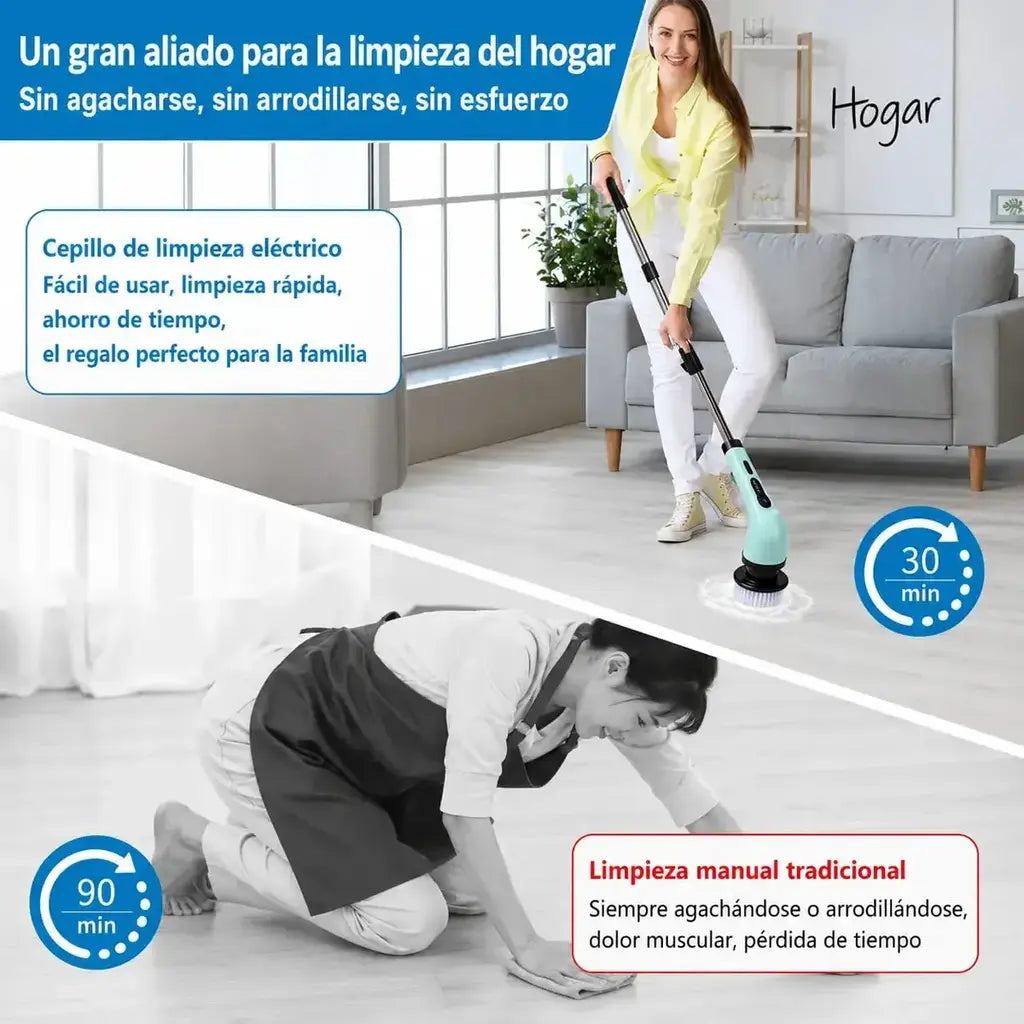 Cepillo Electrico Limpieza 9 En 1 Multiusos Usb Hogar Auto