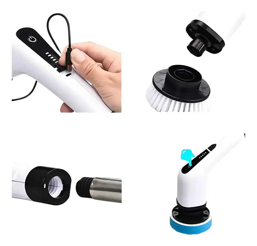 Cepillo Electrico Limpieza 9 En 1 Multiusos Usb Hogar Auto