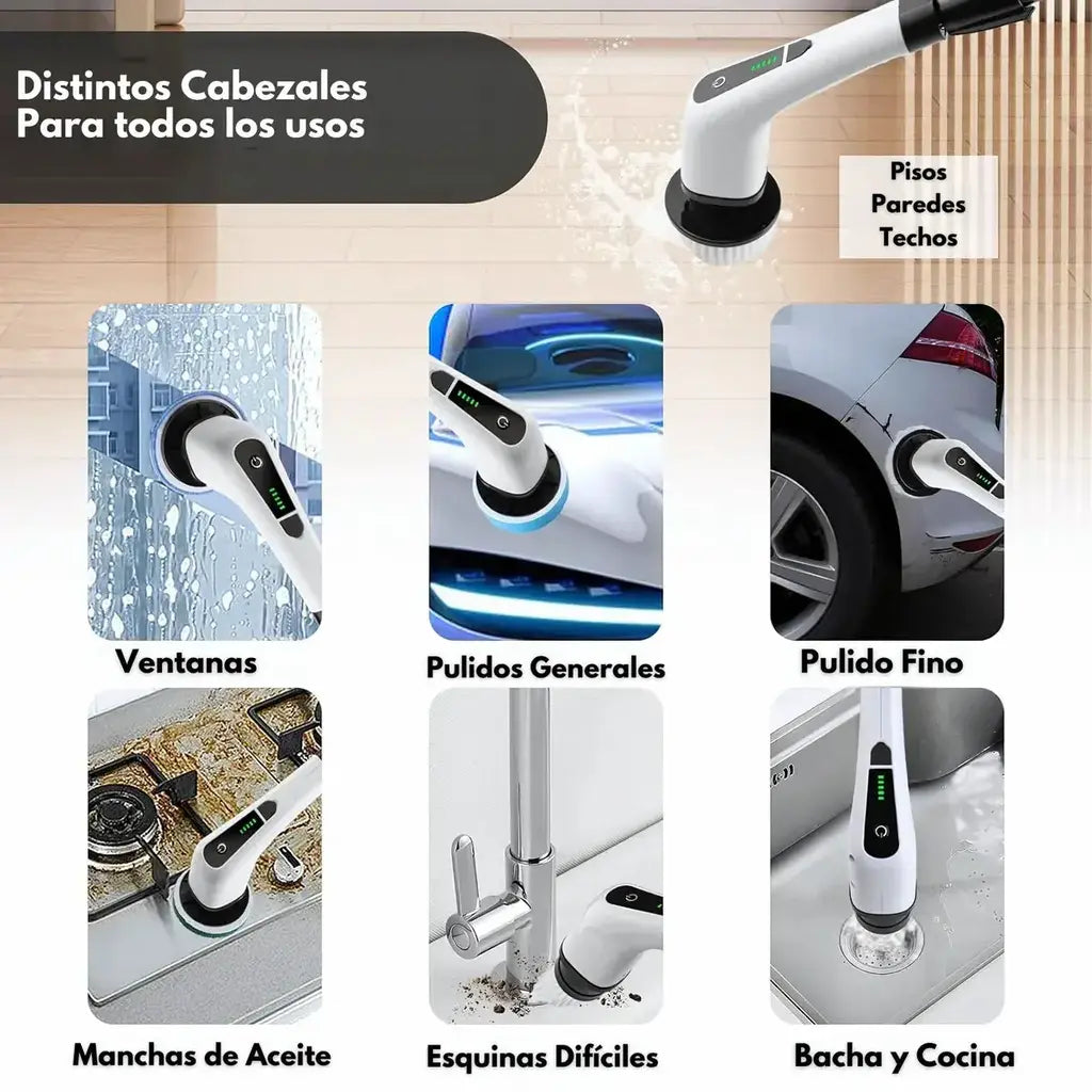 Cepillo Electrico Limpieza 9 En 1 Multiusos Usb Hogar Auto