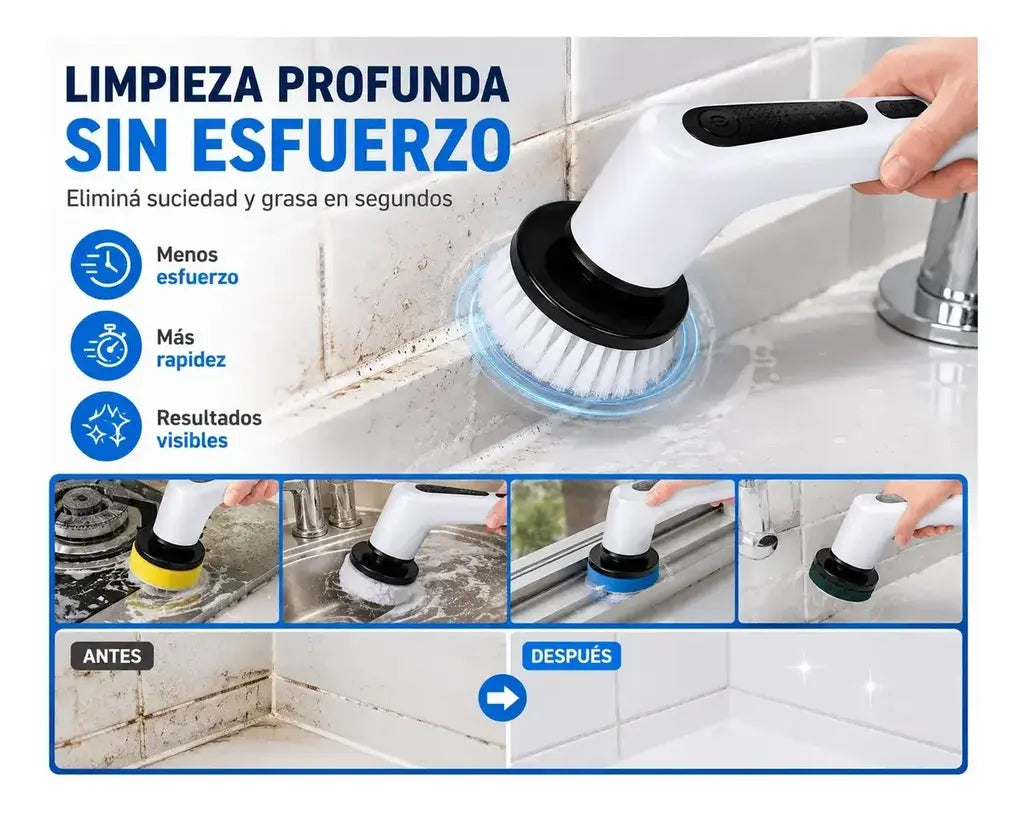 Cepillo Electrico Limpieza 9 En 1 Multiusos Usb Hogar Auto